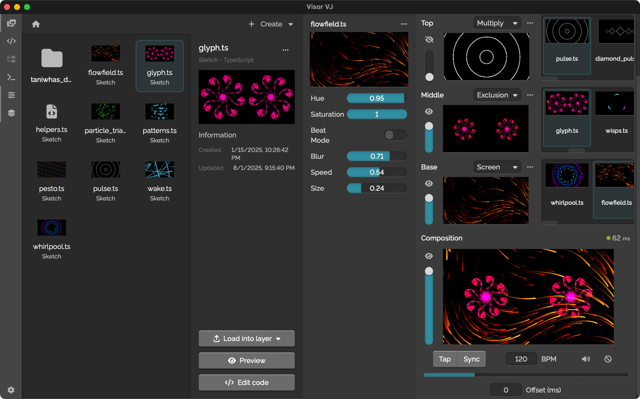 Visor VJ interface